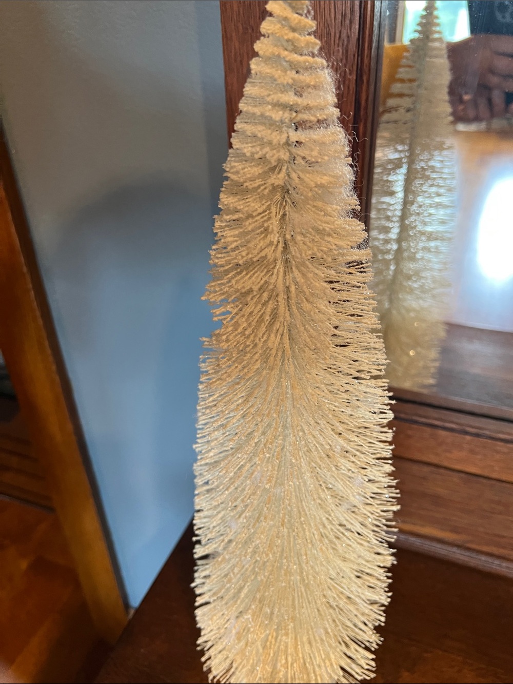Glitter Bottle Brush Holiday Tree - Cream